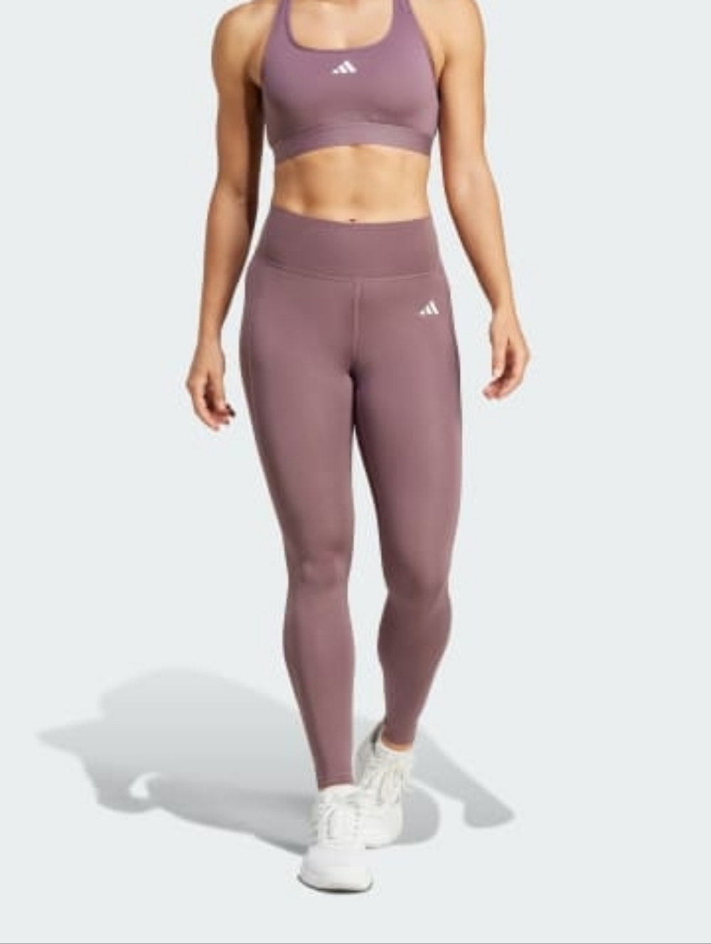 adidas Mauve High-Waist Leggings with Logo